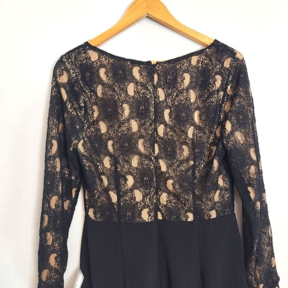 NWT Dress the Population Chante Lace Long Sleeve LBD Dress Black Size Large - Picture 7 of 9